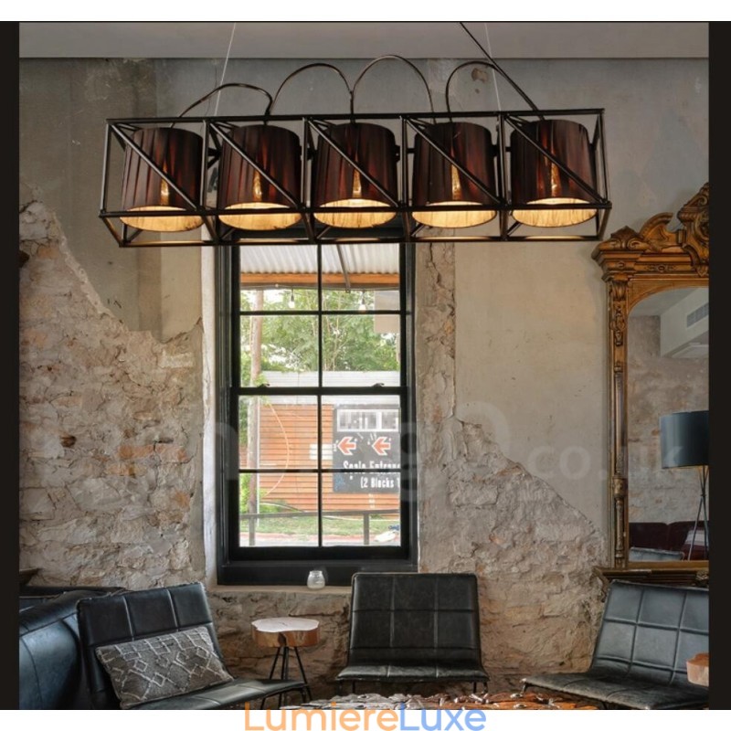 Lustre suspendu de magasin d'éclairage en acier de style industriel