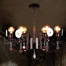 Lustre suspendu en cristal acrylique et acier de style industriel