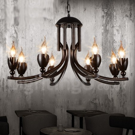 Lustre suspendu de magasin d'éclairage en acier de style industriel Lustre suspendu de magasin d'éclairage en acier de style industriel