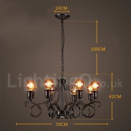 Lustre suspendu de magasin d'éclairage en acier de style industriel