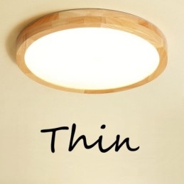 Plafonnier rond ultra fin en bois massif et acrylique Nordic Lights