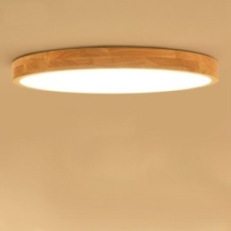 Plafonnier rond ultra fin en bois massif et acrylique Nordic Lights