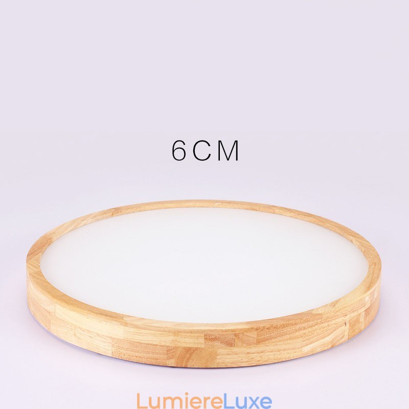 Plafonnier rond ultra fin en bois massif et acrylique Nordic Lights