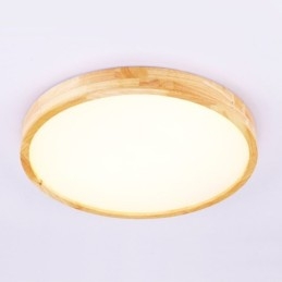 Plafonnier rond ultra fin en bois massif et acrylique Nordic Lights