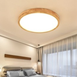 Plafonnier rond ultra fin en bois massif et acrylique Nordic Lights