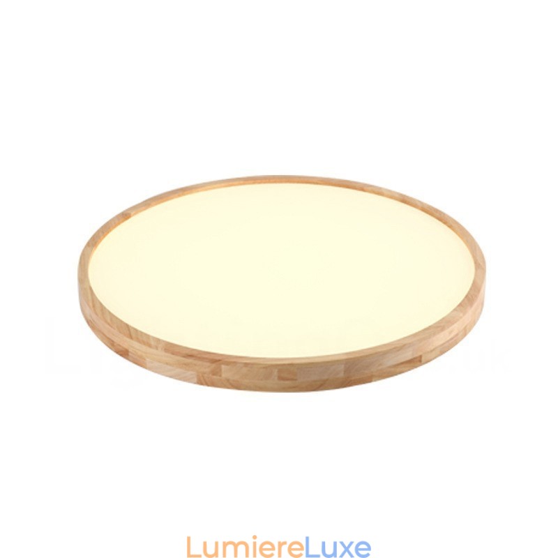 Plafonnier rond ultra fin en bois massif et acrylique Nordic Lights