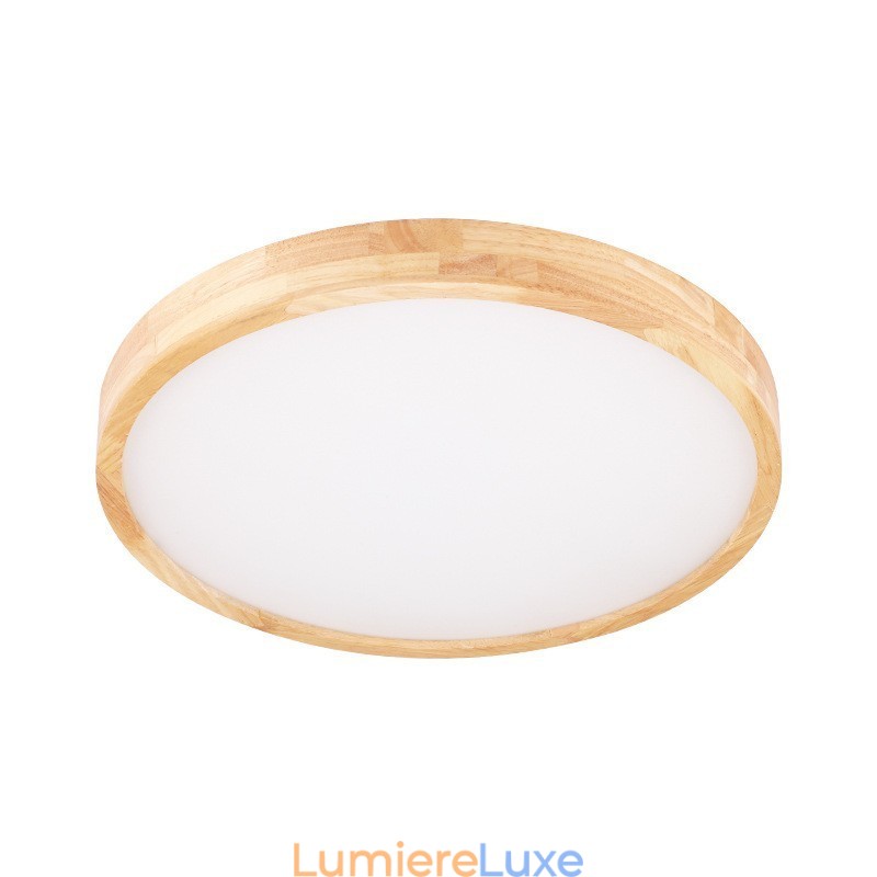 Plafonnier rond ultra fin en bois massif et acrylique Nordic Lights