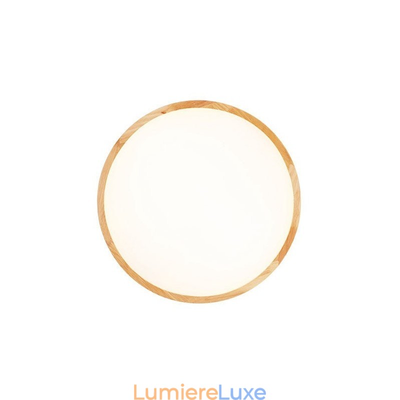 Plafonnier rond ultra fin en bois massif et acrylique Nordic Lights