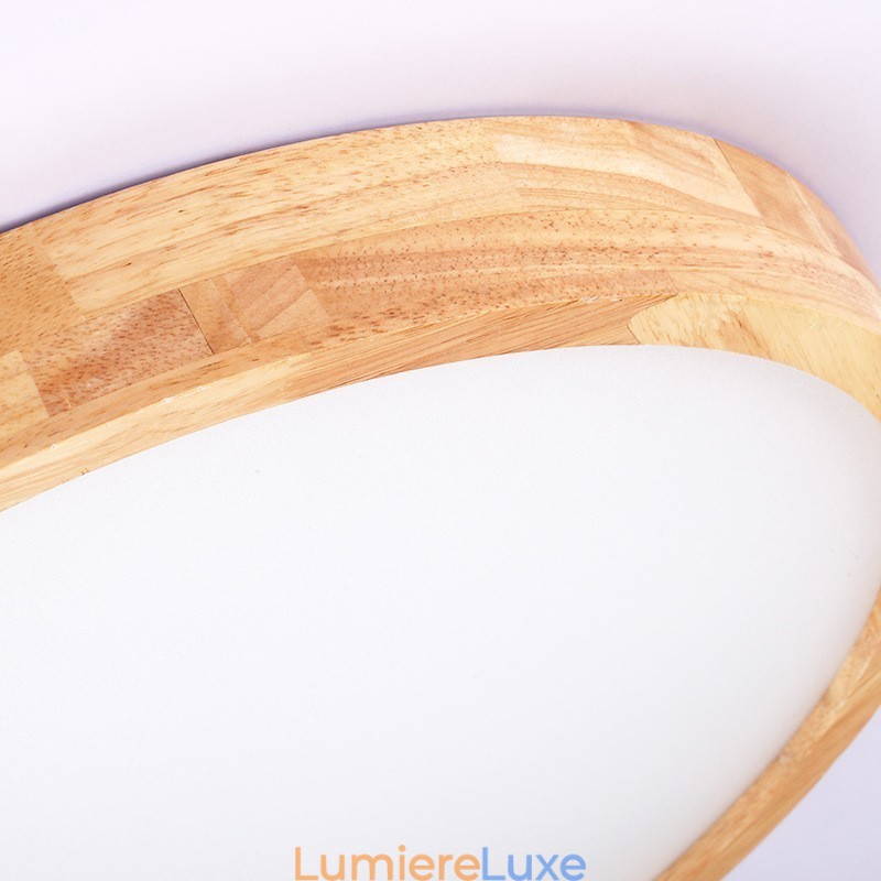 Plafonnier rond ultra fin en bois massif et acrylique Nordic Lights