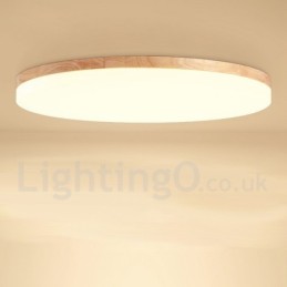 Plafonnier rond nordique simple et moderne en bois massif, ultra fin