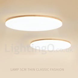 Plafonnier rond nordique simple et moderne en bois massif, ultra fin