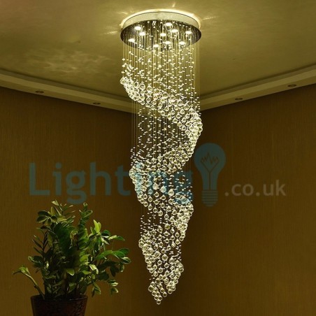 Lustre contemporain moderne à encastrer, luminaire suspendu en cristal avec goutte de pluie Lustre contemporain moderne à encastrer, luminaire suspendu en cristal avec goutte de pluie