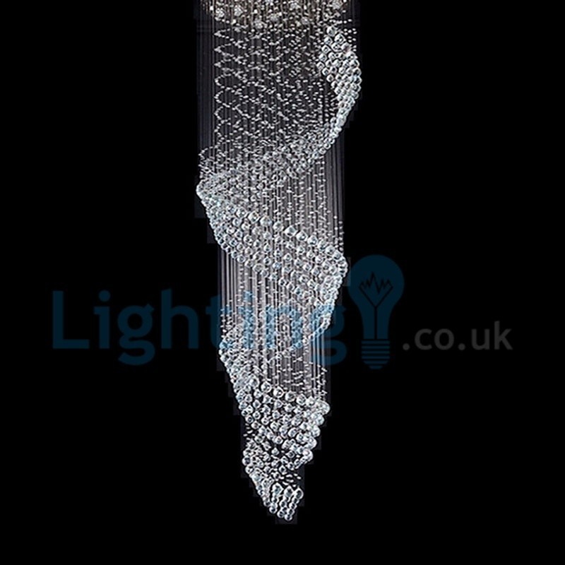 Lustre contemporain moderne à encastrer, luminaire suspendu en cristal avec goutte de pluie