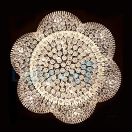 Lustre contemporain moderne à montage encastré, luminaire suspendu en cristal avec goutte de pluie