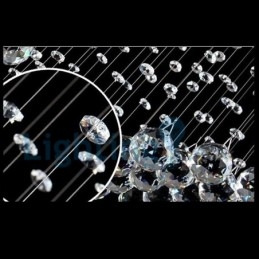 Lustre contemporain moderne à montage encastré, luminaire suspendu en cristal avec goutte de pluie
