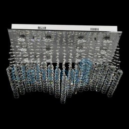 Lustre contemporain moderne à encastrer, luminaire suspendu en cristal avec goutte de pluie
