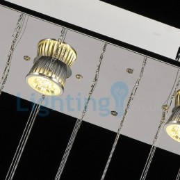 Lustre contemporain moderne à montage encastré, luminaire suspendu en cristal avec goutte de pluie