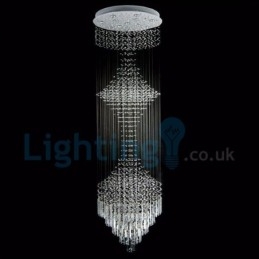 Lustre contemporain moderne à montage encastré, luminaire suspendu en cristal avec goutte de pluie