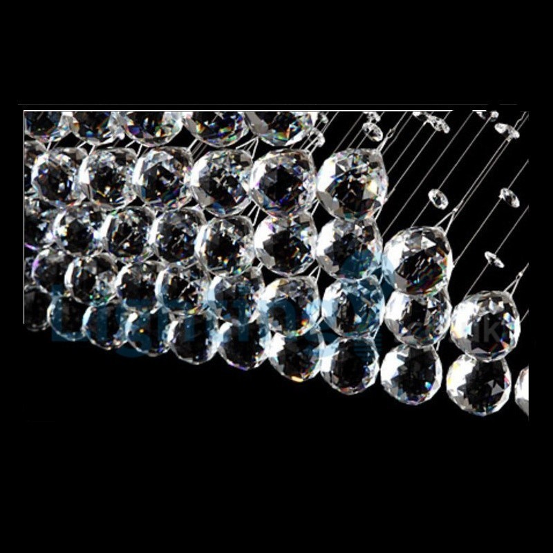 Lustre contemporain moderne à montage encastré, luminaire suspendu en cristal avec goutte de pluie