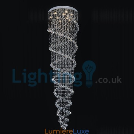 Lustre contemporain moderne à montage encastré, luminaire suspendu en cristal avec goutte de pluie Lustre contemporain moderne à montage encastré, luminaire suspendu en cristal avec goutte de pluie