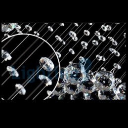 Lustre contemporain moderne à montage encastré, luminaire suspendu en cristal avec goutte de pluie