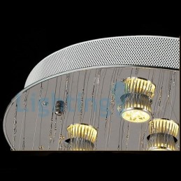 Lustre contemporain moderne à montage encastré, luminaire suspendu en cristal avec goutte de pluie