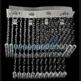 Lustre contemporain moderne à encastrer, luminaire suspendu en cristal avec goutte de pluie