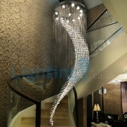 Lustre contemporain moderne à montage encastré, luminaire suspendu en cristal avec goutte de pluie