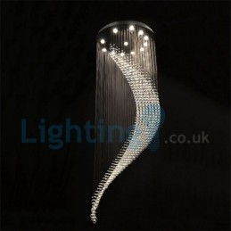 Lustre contemporain moderne à montage encastré, luminaire suspendu en cristal avec goutte de pluie