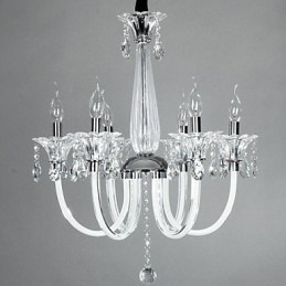 Lustre Lodge de style américain à 6 lumières avec abat-jour en verre