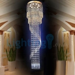 Lustre contemporain moderne à montage encastré, luminaire suspendu en cristal avec goutte de pluie