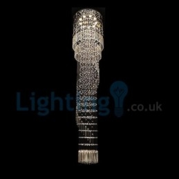 Lustre contemporain moderne à montage encastré, luminaire suspendu en cristal avec goutte de pluie