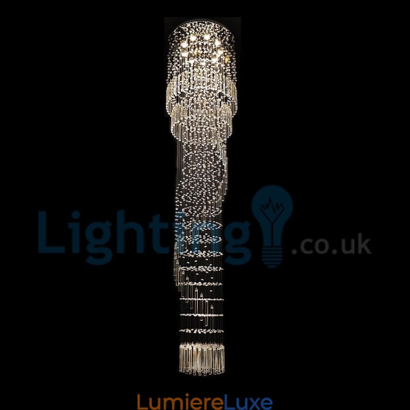 Lustre contemporain moderne à montage encastré, luminaire suspendu en cristal avec goutte de pluie