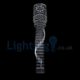 Lustre contemporain moderne à montage encastré, luminaire suspendu en cristal avec goutte de pluie