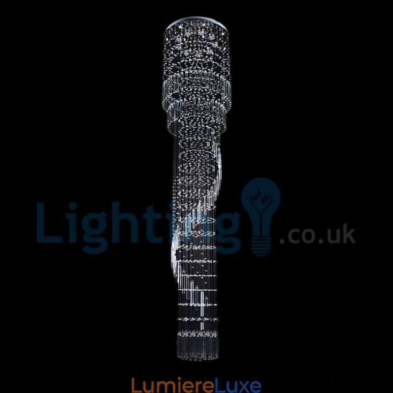 Lustre contemporain moderne à montage encastré, luminaire suspendu en cristal avec goutte de pluie