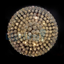 Lustre contemporain moderne à montage encastré, luminaire suspendu en cristal avec goutte de pluie