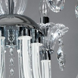 Lustre Lodge de style américain à 6 lumières avec abat-jour en verre