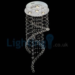 Lustre contemporain moderne à montage encastré, luminaire suspendu en cristal avec goutte de pluie