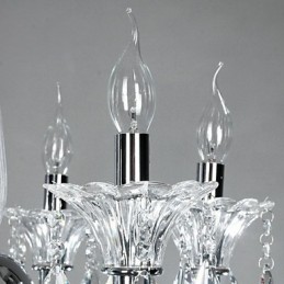 Lustre Lodge de style américain à 6 lumières avec abat-jour en verre