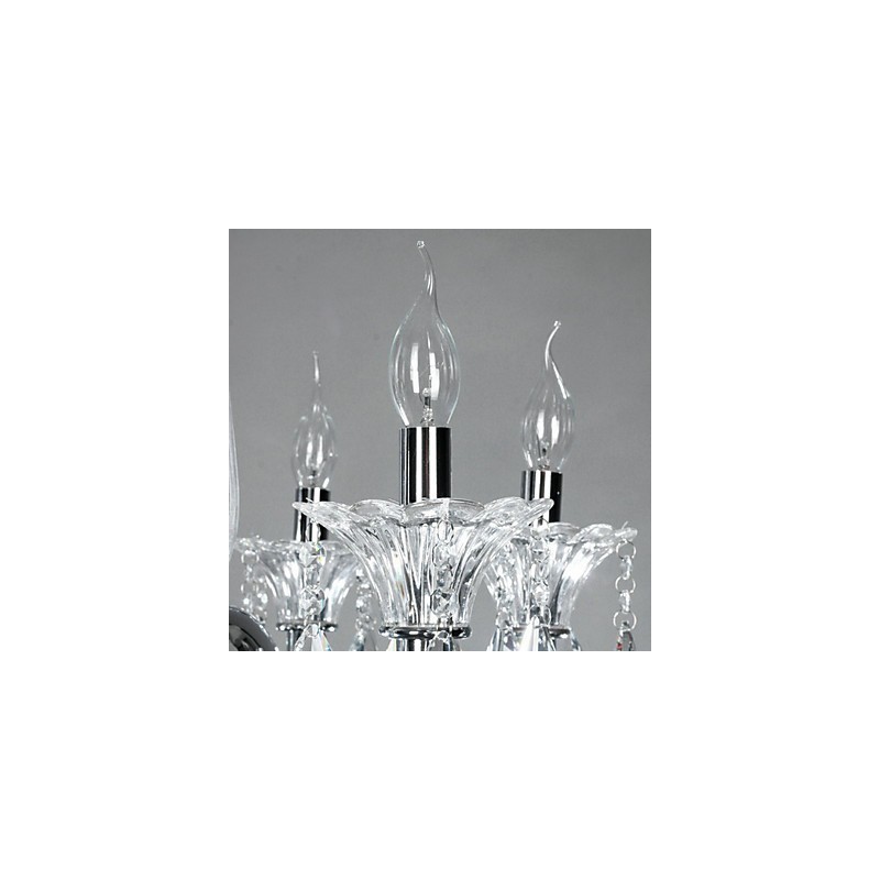 Lustre Lodge de style américain à 6 lumières avec abat-jour en verre