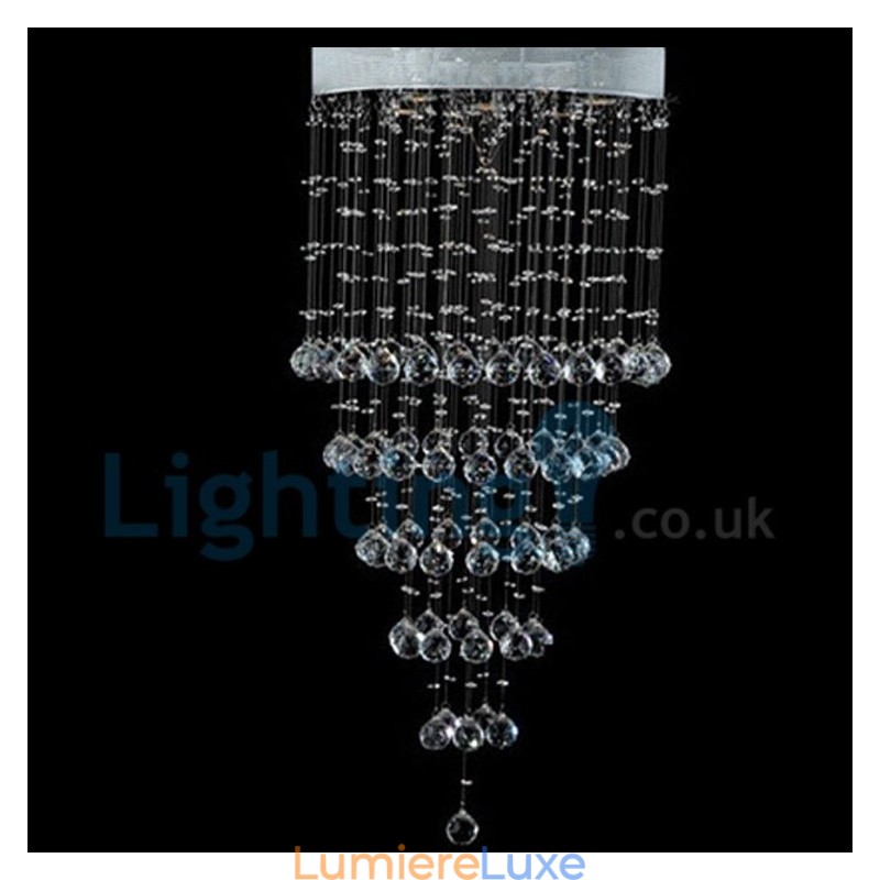 Lustre contemporain moderne à encastrer, luminaire suspendu en cristal avec goutte de pluie
