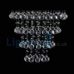Lustre contemporain moderne à encastrer, luminaire suspendu en cristal avec goutte de pluie