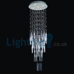 Lustre contemporain moderne à encastrer, luminaire suspendu en cristal avec goutte de pluie