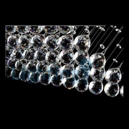 Lustre contemporain moderne à montage encastré, luminaire suspendu en cristal avec goutte de pluie