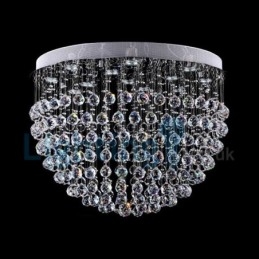 Lustre contemporain moderne à montage encastré, luminaire suspendu en cristal avec goutte de pluie