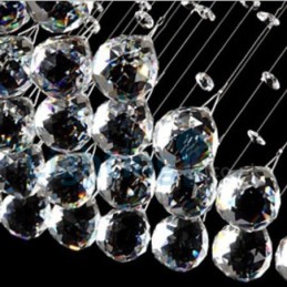 Lustre contemporain moderne à montage encastré, luminaire suspendu en cristal avec goutte de pluie