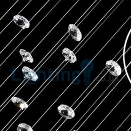 Lustre contemporain moderne à montage encastré, luminaire suspendu en cristal avec goutte de pluie
