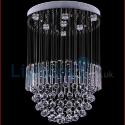 Lustre contemporain moderne à montage encastré, luminaire suspendu en cristal avec goutte de pluie