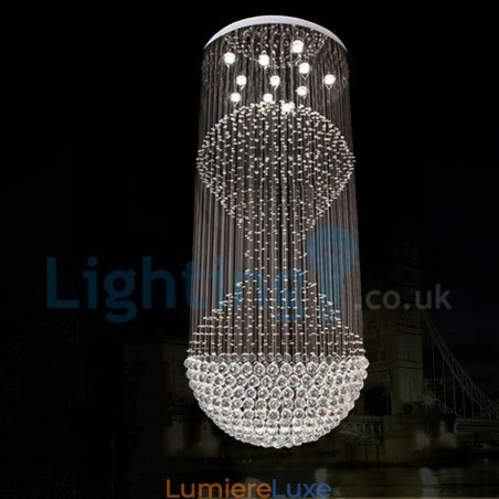 Lustre contemporain moderne à montage encastré, luminaire suspendu en cristal avec goutte de pluie Lustre contemporain moderne à montage encastré, luminaire suspendu en cristal avec goutte de pluie