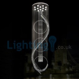 Lustre contemporain moderne à montage encastré, luminaire suspendu en cristal avec goutte de pluie